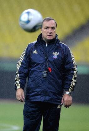 ITAR-TASS: MOSCOW, RUSSIA. OCTOBER 10, 2011. Coach Dick Advocaat during the Russian national team s training session ahead of their Euro 2012 qualifying match against Andorra.  RE0EFBDD