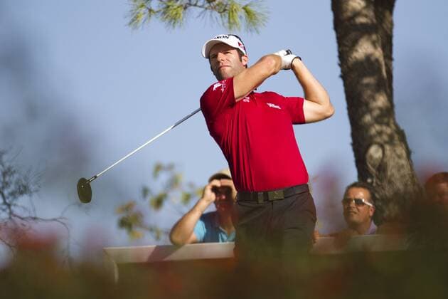 14.10.2011 Vilamoura, Portugal. European Tour Portugal Masters, player Bradley Dredge, taking off from hole 9. Mandatory credit: ActionPlus xPedroxNunesx  ActionPlus11213975 Content restricted for UK based newspaper