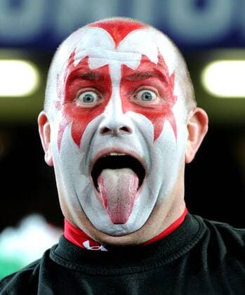 Wales - Auckland; RWC - semifinal - Painted Faced Welsh fan 