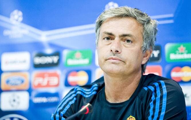 Real Madrid - Olympique Lyonnais ( Lyon ) UEFA CHAMPIONS LEAGUE 2011-2012 Group D - matchday 3 Jose Mourinho, coach of Real Madrid C.F., speaking to the press in Valdebebas before the match