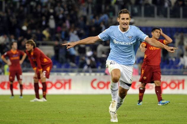Lazio Rom - AS Rom, Miroslav Klose celebrates scoring Roma marcoxrosi