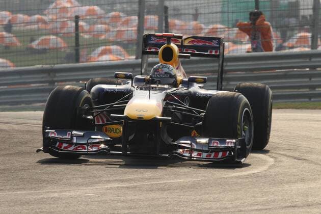formula 1 GP, Indien Delhi Buddh International Circuit 28.10.11, Sebastian Vettel, Red Bull Racing,