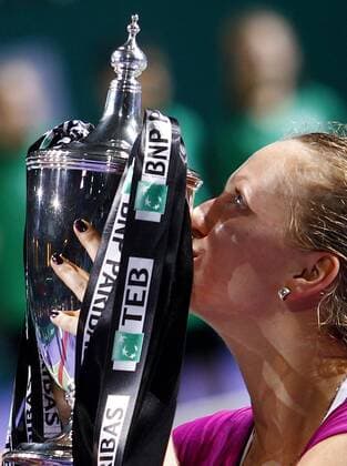 ISTANBUL FINAL WTA Tennis Damen MASTERS CHAMPIONSHIPS, ON THE PHOTO: PETRA KVITOVA, WINNER OF THIS TOURNAMENT  KVITOVA-AS-301011-06 o0 Sieg, Sieger Pokal