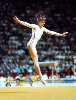 Nadia Comaneci - Romania on the floor. Montreal Olympics 1976  o0 Aufnahmedatum geschätzt Olympia OS Sommer Olympische Sommerspiele Spiele