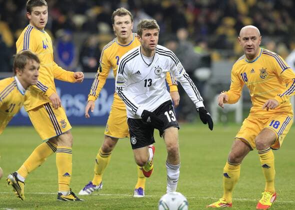 Ukraine, Herren Fussball, Freundschaftsspiel. Länderspiel, Testspiel, Ukraine vs Deutschland, 11.11.2011, Kiew, Thomas Müller,
