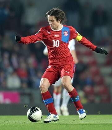 Fussball International, Nationalmannschaft EURO 2012 Play Off, Qualifikation, Tschechische Republik - Montenegro 11.11.2011 Tomas Rosicky (Tschechische Republik) 