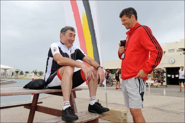Eddy Merckx (BEL) - Jacques Borlee - Radsport - Training Team Belgien - Lanzarote - 12.11.2011 - PhotoNews 