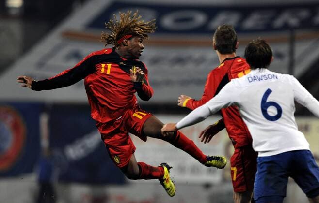MONS , 14 11 2011 FOOTBALL UEFA EURO 2013 QUALIFICATION UNDER 21 BELGIUM ENGLAND ZIGUY BADIBANGA CRAIG DAUWSON Picture Michel GOUVERNEUR © REPORTERS PRESS AGENCY 