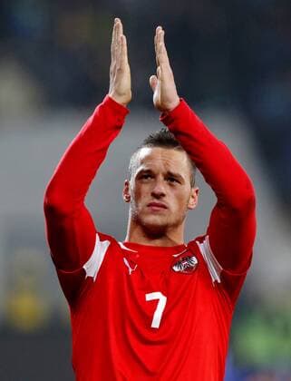FUSSBALL - UKR vs AUT, Testspiel LWIW,UKRAINE,15.NOV.11 - FUSSBALL - ÖFB, Länderspiel, Freundschaftsspiel, Ukraine vs Österreich. Bild zeigt Marko Arnautovic (AUT). 