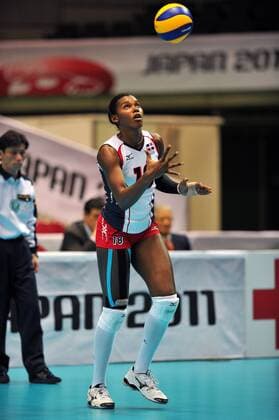 De La Cruz de Pena Bethania (DOM),..NOVEMBER 16,2011 - Volleyball : FIVB Women s Volleyball World Cup 2011,4th Round Tokyo(B) during match between Dominican Republic 3-2 Serbia at Tokyo Metropolitan Gymnasium, Tokyo, Japan.  (mjxa116363)