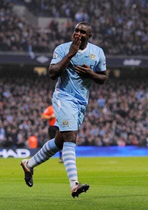 Micah Richards of Manchester City celebrates scoring the second goal - Premier League Manchester City v Newcastle United 19th November, 2011 EDITORIAL USE ONLY. No use with unauthorised audio, video, data, fixture lists, club league logos or live services. Online in-match use limited to 120 images, no video emulation. No use in betting, games or single club league player publications.