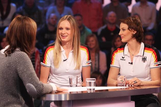 KATRIN MÜLLER-HOHENSTEIN, MARGARETA KOZUCH, ANGELINA GRÜN DAS AKTUELLE SPORTSTUDIO MAINZ 19.11.11