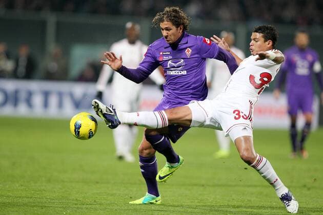 Thiago Silva (Milan) Alessio Cerci (Fiorentina) - 19 11 2011 AC Florenz vs AC Milan lucaxpagliaricci