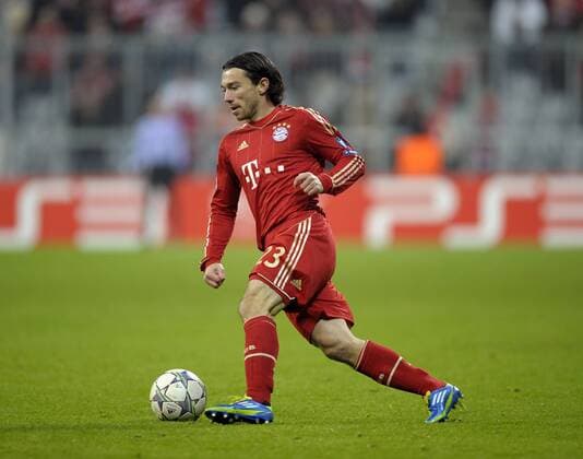 22.11.2011, Fussball UEFA-Champions-League, Vorrunde 5.Spieltag: FC Bayern München - FC Villarreal, in der Münchner Allianz-Arena. Danijel Pranjic (München).