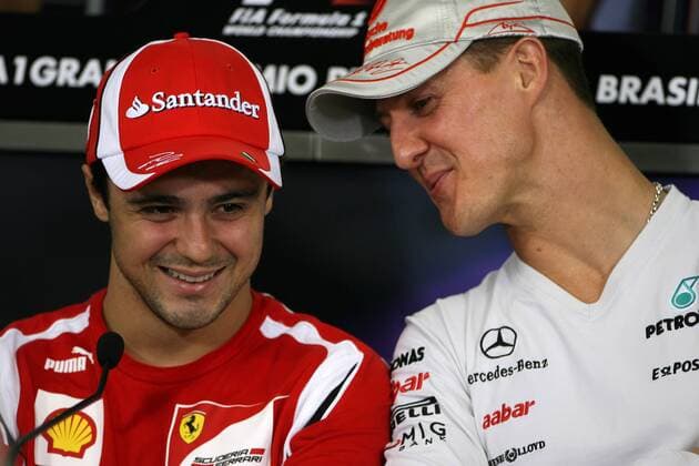24.11.2011- Press conference, Felipe Massa (BRA), Scuderia Ferrari, F-150 Italia and Michael Schumacher (GER), Mercedes GP Petronas F1 Team, MGP W02 Brazilian Grand Prix, Sao Paulo 24-27 November 2011 