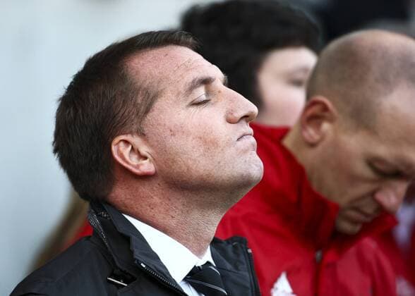 Football - Barclays Premier League - Swansea City vs. Aston Villa at Liberty Stadium, Swansea Swansea City manager Brendan Rodgers before kick off.  3452-3452