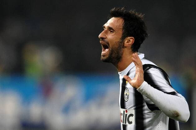 Proteste di Mirko VUCINIC Juventus Napoli 29 11 2011 Stadio San Paolo Football Calcio Serie A 2011 2012 - SSC Neapel vs. Juventus Turin - andreaxstaccioli