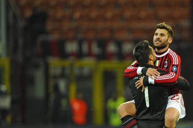 Milano 17 12 2011 - campionato di calcio serie A AC Milan - AC Siena: Antonio Nocerino - Marco Amelia 
