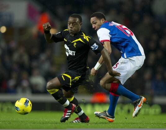 Nigel Reo Coker of Bolton Wanderers and Steven N Zonzi of Blackburn Rovers EDITORIAL USE ONLY. No use with unauthorised audio, video, data, fixture lists, club league logos or live services. Online in-match use limited to 120 images, no video emulation. No use in betting, games or single club league player publications.