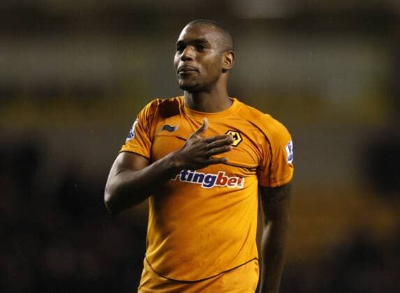 Football -Premier League - Wolverhampton Wanderers vs. Norwich City- Ronald Zubar celebrates his goal at Molinuex. 