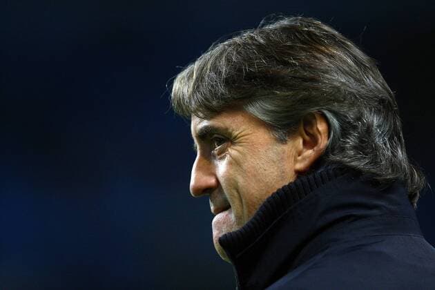 Football - Premier League - Manchester City vs. Stoke City Roberto Mancini, manager of Manchester City at the Etihad Stadium 