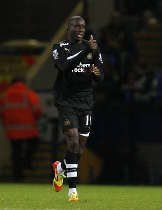 Bolton Wanderers - Newcastle United, Newcastle s Demba Ba celebrates his goal at The Reebok Stadium. 