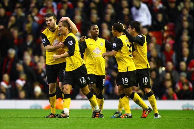 Liverpool FC - Blackburn Rovers, Blackburn celebrate 