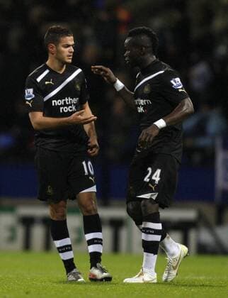 Bolton Wanderers - Newcastle United, Newcastle s Hatim Ben Arfa celebrates his goal at The Reebok Stadium. 