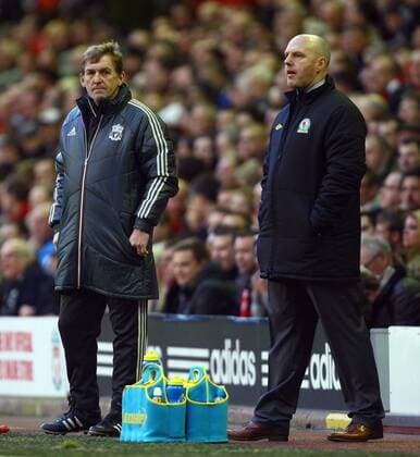 Liverpool FC - Blackburn Rovers, Manager of Liverpool, Kenny Dalglish and Steve Kean manager of Blackburn Rovers at Anfield 