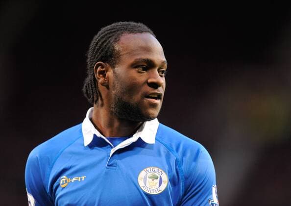 Victor Moses of Wigan Athletic Barclays Premier League Manchester United v Wigan Athletic at Old Trafford, Manchester 26th December, 2011 EDITORIAL USE ONLY. No use with unauthorised audio, video, data, fixture lists, club league logos or live services. Online in-match use limited to 120 images, no video emulation. No use in betting, games or single club league player publications.