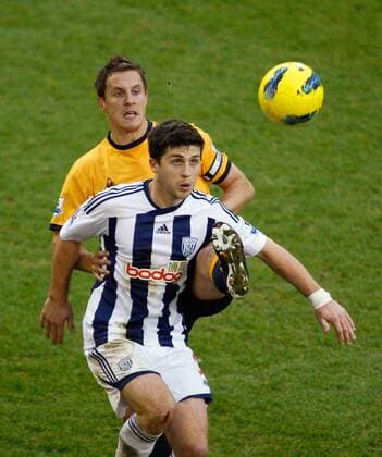 West Brom s Shane Long battles with Everton s Philip Jagielka Barclays Premier League West Bromwich Albion v Everton at The Hawthorns , West Bromwich 1st January, 2012 EDITORIAL USE ONLY. No use with unauthorised audio, video, data, fixture lists, club league logos or live services. Online in-match use limited to 120 images, no video emulation. No use in betting, games or single club league player publications.