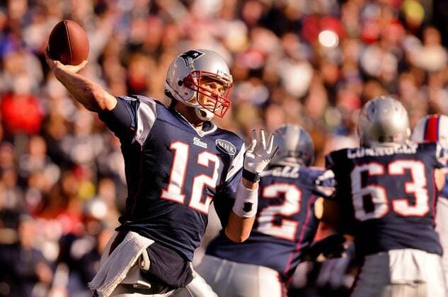 Jan. 1, 2012 - Foxborough, Massachusetts, U.S - New England Patriots QB Tom Brady (12) makes a pass in the first half. The Buffalo Bills lead the New England Patriots 21 - 14 after the half at Gillette Stadium. NFL American Football Herren USA 2011 - Jan 1 - Buffalo Bills vs New England Patriots - ZUMAq39
