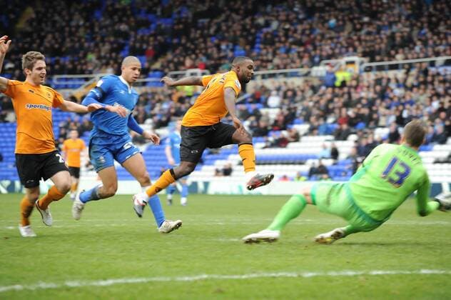 07.01.2012. Sylvan Ebanks-Blake (Wolverhampton Wanderers) shoots wide during the FA Cup, Third Round football match between Birmingham City and Wolverhampton Wanderers played at St Andrews. The game ended in a 0-0 draw. xAnthonyxStanleyx  ActionPlus11231160