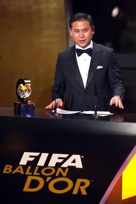 Women s National Coach Norio Sasaki (Japan), JANUARY 9, 2012 - Football Soccer : Women s National Coach Norio Sasaki (Japan) makes a speech with FIFA Women s World Coach of the Year trophy during the FIFA Ballon d Or 2011 Gala at Kongresshaus in Zurich, Switzerland.  ( bxlb034531)