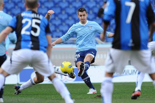 Miroslav Klose (Lazio) Roma, 15 01 2012 Stadio Olimpico Football Calcio 2011 2012 - Lazio Rom vs. Atalanta Bergamo - Campionato di calcio Serie A AntoniettaxBaldassarre