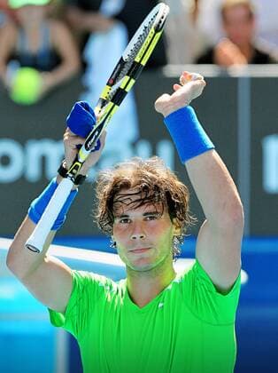 TENNIS - ATP, Australian Open 2012 MELBOURNE,AUSTRALIEN,18.JAN.12 - TENNIS - ATP Tennis Herren World Tour, Grand Slam, Australian Open. Bild zeigt den Jubel von Rafael Nadal (ESP). 