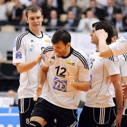 Freudentanz bei Joao JOSE (VfB Friedrichshafen). Aktion,Action, VfB Friedrichshafen - Zenit Kazan