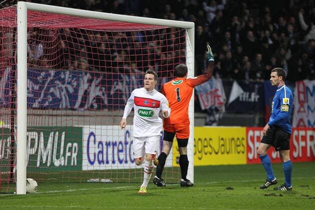 Anthony Sybille - Arnaud Lisembart ( Sable ) - Kevin Gameiro ( PSG ) - Sable sur Sarthe FC vs. Paris St. Germain (PSG) - Coupe de France - 20.01.2012 xOuestMediasx 