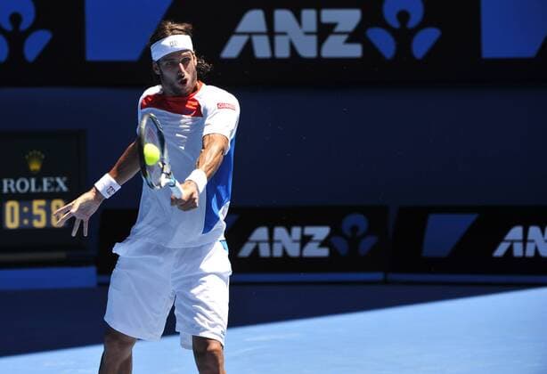 22.01.2012 Melbourne, Australia. Feliciano Lopez (ESP) on Rod Laver Arena at the Australian Open xPeterxBlakemanx  ActionPlus11237298