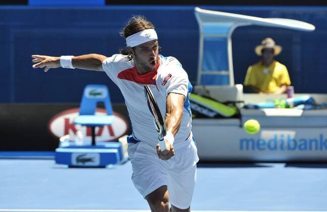 22.01.2012 Melbourne, Australia. Feliciano Lopez (ESP) on Rod Laver Arena at the Australian Open xPeterxBlakemanx  ActionPlus20214255