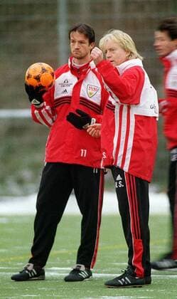 Training VFB Stuttgart v.l. Bobic Fredi , Schäfer Winfried