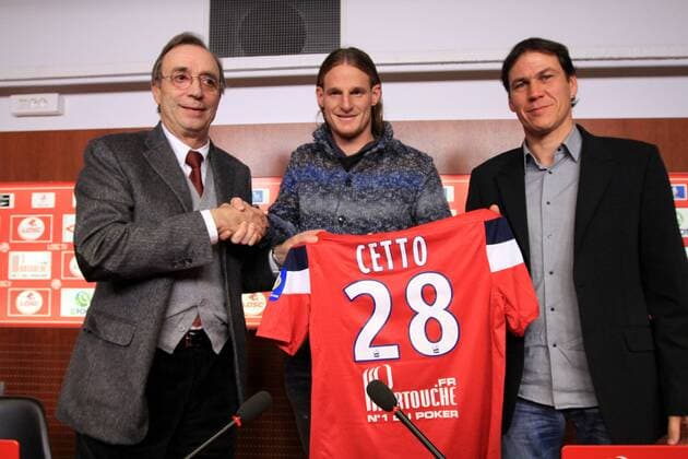 Neuzugang Mauro CETTO mit Präsident Michel Seydoux und Trainer Rudi Garcia (OSC Lille) - Präsentation - 26.01.12 xPaulineManetx 