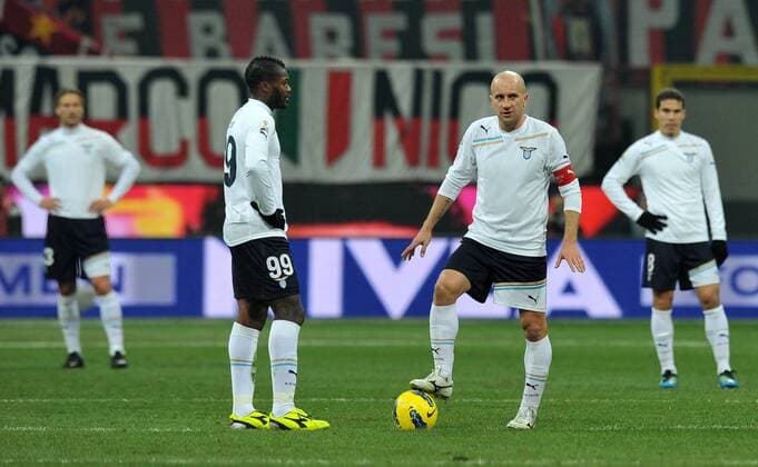 Djibril Cisse e Tommaso Rocchi Lazio - Milano, 26 1 2012 - Coppa Italia 2011 2012 - AC Milan Vs Lazio Roma - allexsabba