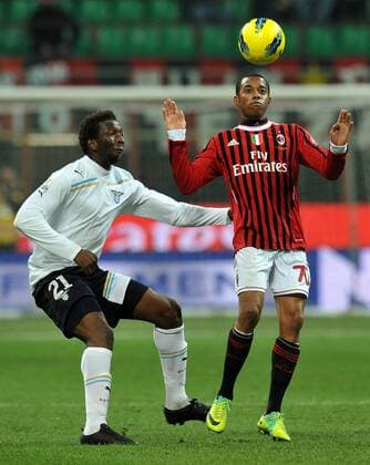 Modibo Diakite Lazio, Robinho Milan - Milano, 26 1 2012 - Coppa Italia 2011 2012 - AC Milan Vs Lazio Roma - allexsabba