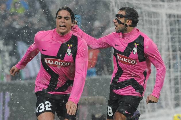 Turin, 28.01.2012 - Serie A 2011 2012 - Juventus Turin vs Udinese Calcio - Alessandro Matri und Fabio Quagliarella - xHOCHxZWEIx xItalyxPhotoxPressx 