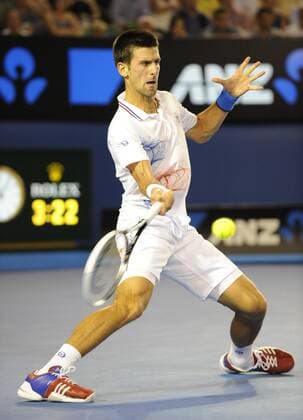 29.01.2012 Melbourne, Australia. Djokovic in action on Day 14 of the men s final match. Novak Djokovic (SRB) played on Rod Laver Arena at the Australian Open. xPeterxBlakemanx  ActionPlus11240101