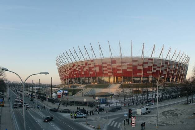 29.01.2012 WARSZAWA. UEFA EURO 2012 ( POLAND STADIUM ARENA EURO ) Grand opening of the National Stadium in Warsaw, was a concert at the end of a fireworks display  20120129CSMT8009