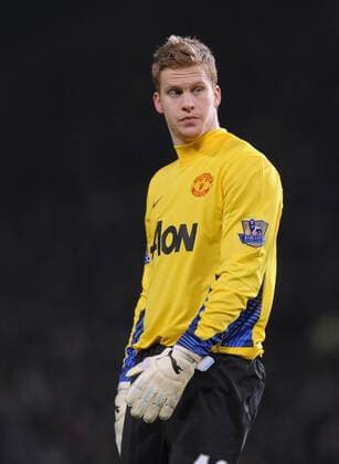 Ben Amos of Manchester United.FA Cup with Budweiser fourth round match between.Bolton Wanderers v Swansea City at the Reebok Stadium, Bolton on the 28th January 2012. EDITORIAL USE ONLY. No use with unauthorised audio, video, data, fixture lists, club league logos or live services. Online in-match use limited to 120 images, no video emulation. No use in betting, games or single club league player publications.
