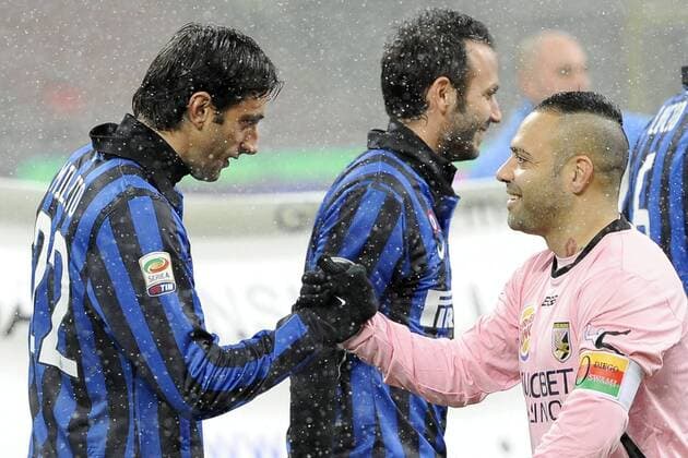 Serie A Inter Mailand - US Palermo: Diego Milito-Fabrizio Miccoli 