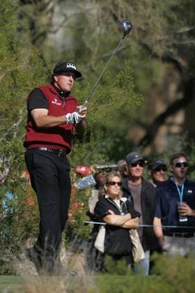 Feb. 2, 2012 - Scottsdale, Arizona, U.S - Phil Mickelson hits a shot off the tee during the first round of the Waste Management Phoenix Open in Scottsdale, Arizona. PGA Golf Herren 2012 - Feb 2 - Waste Managment Phoenix Open - ZUMAx12